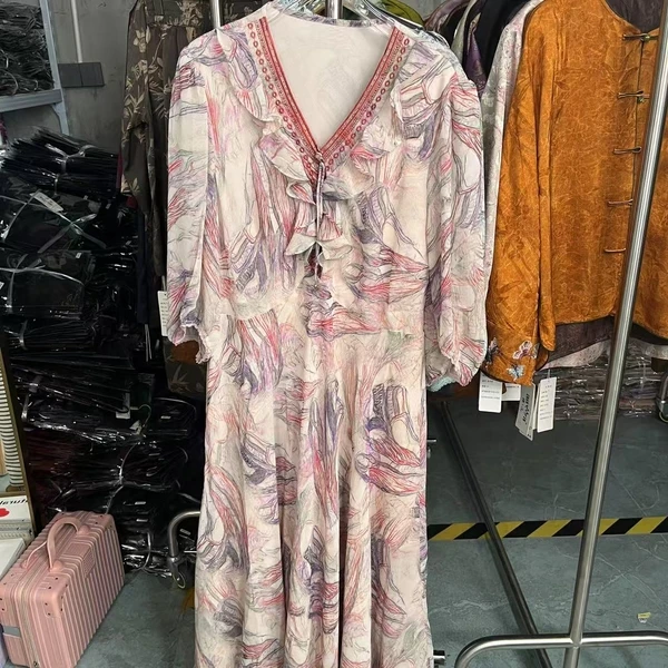 【云裳】新中式复古气质长款宽松女士连衣裙7368