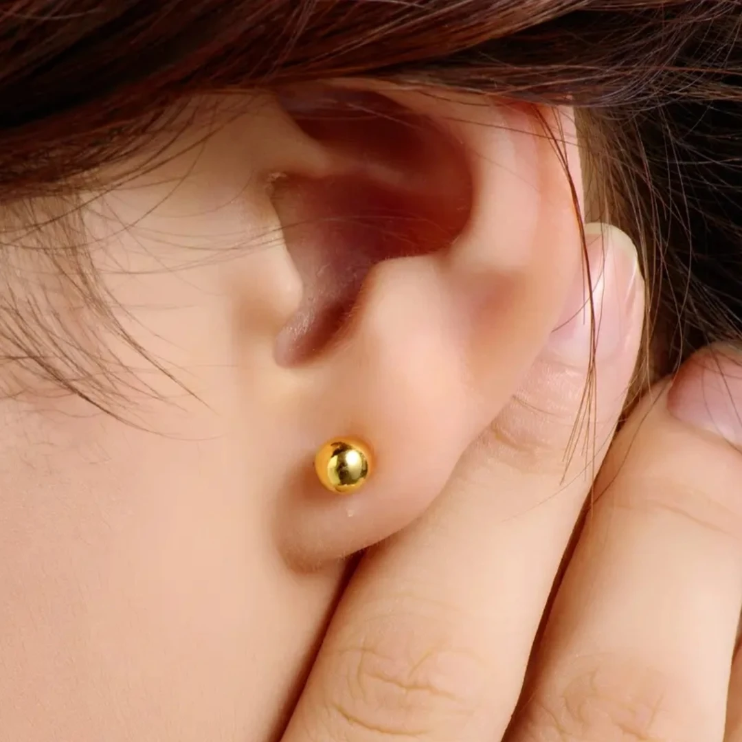 耳钉实心气质素款经典豆豆耳钉女款精致光珠轻奢耳钉