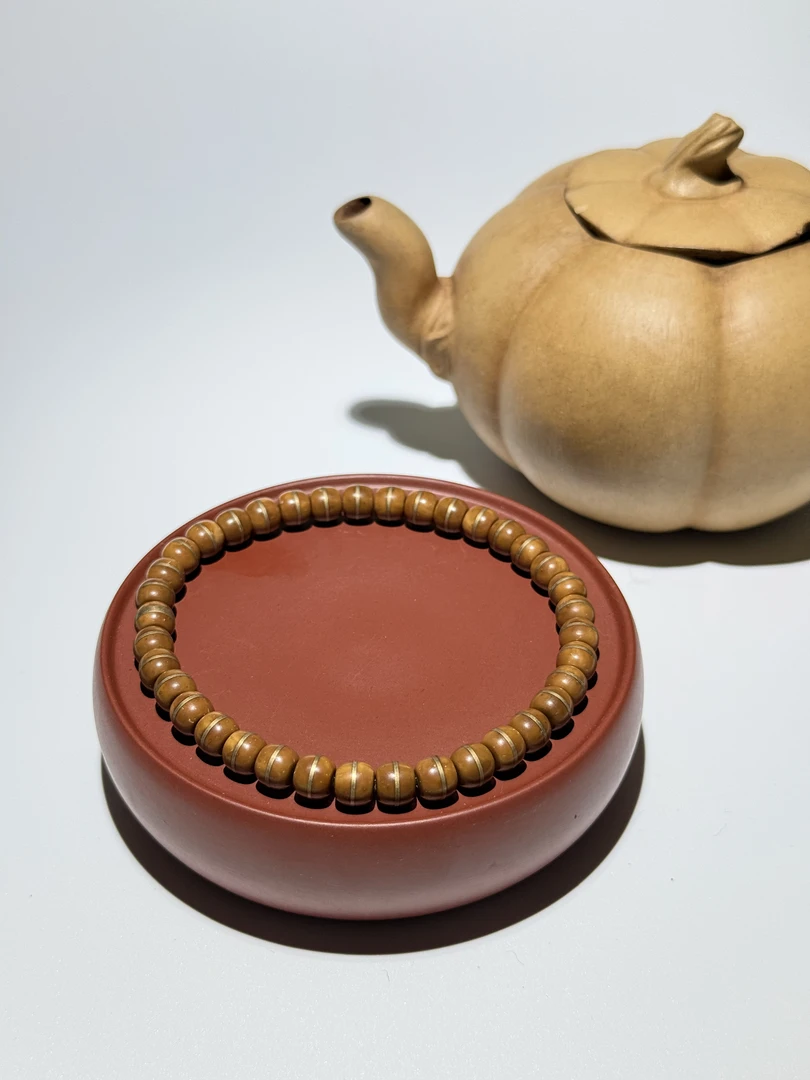 兜里藏-【金腰带】精工实心一线天镶嵌紫金鼠老型直切文玩手串