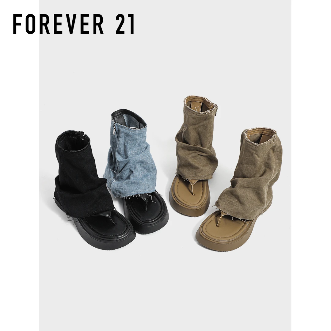 5cm！复古裤管靴女款2025新款夏季透气轻便百搭夹趾编织时装凉鞋