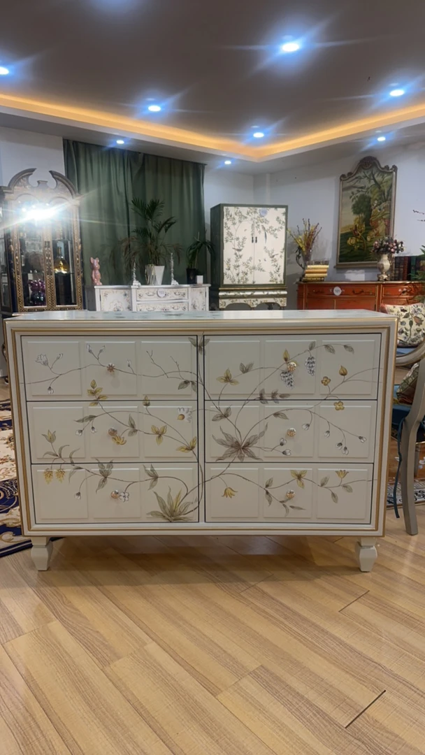 法式洛可可轻奢六斗柜卧室床尾玄关入户门厅储物柜隔断柜