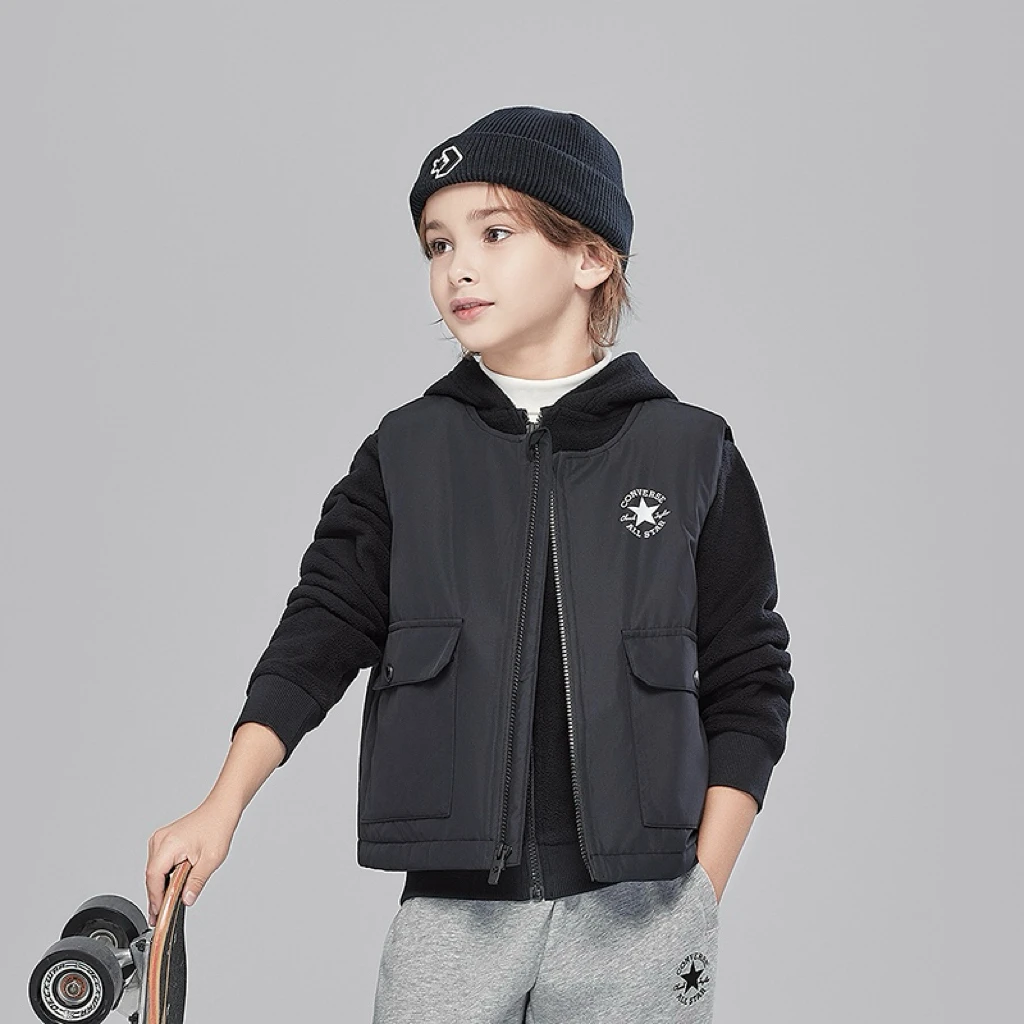 Converse匡威【两件套】摇粒绒内搭保暖梭织儿童马甲夹克百搭H830
