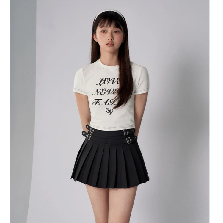 【LaluneDuCiel】LLDC 美式复古学院涂鸦印花短袖白色