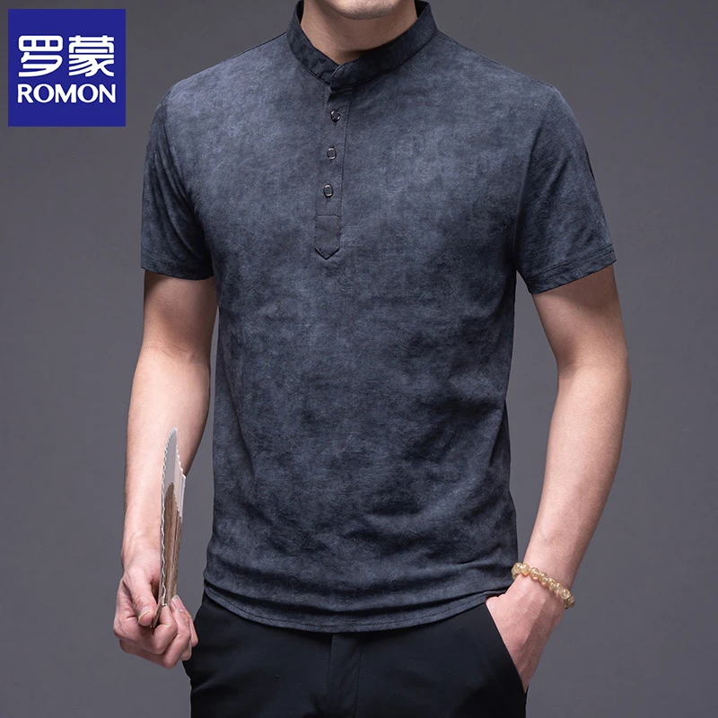 Jeep吉普正品新中式夏季短袖T恤男士中年商务休闲薄款透气体恤衫