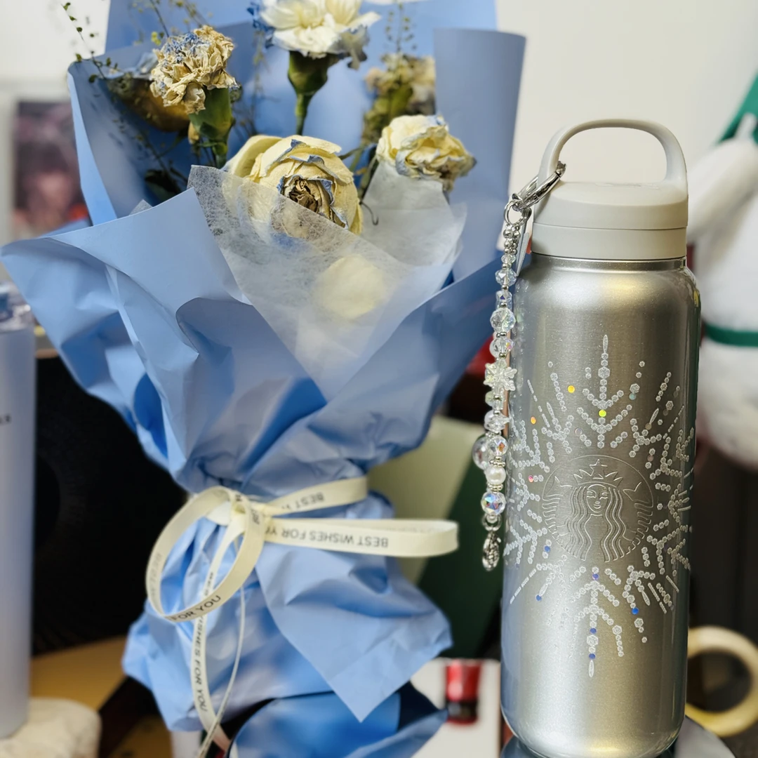 2025年圣诞节新品雪耀奇境系列闪耀雪花陶瓷随行#雪花杯