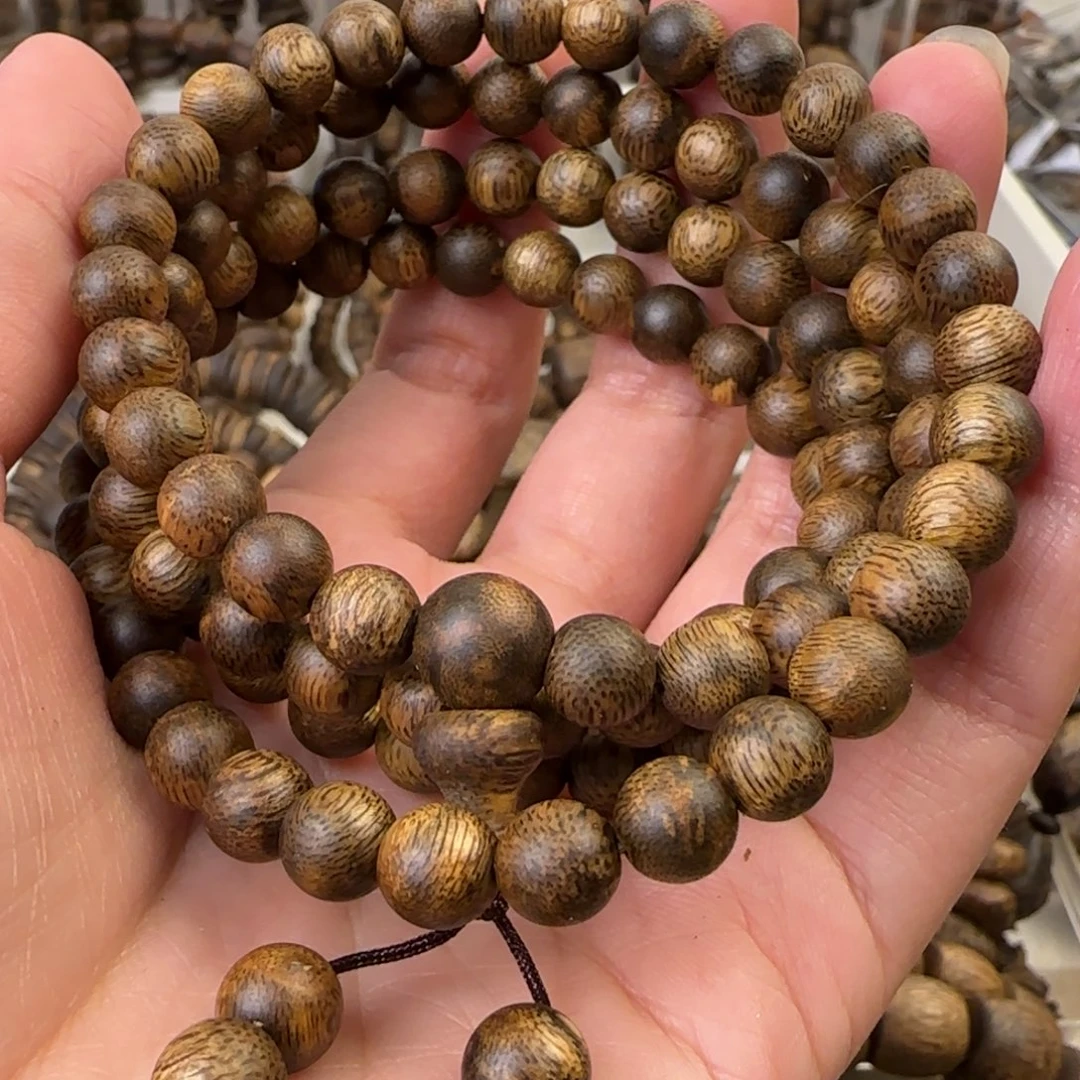 沉香手串北****8多圈07规格乌身绿奇老料16.8克