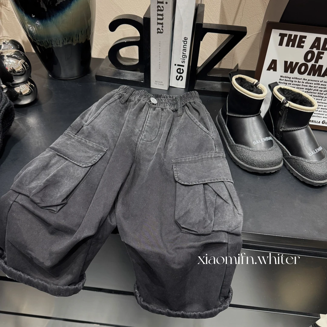 现货〃潮牌扎染工装长裤韩版男童2024秋款洋气休闲时尚34112