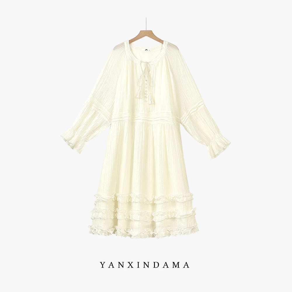 大码女装300斤胖MM时尚设计感纯色青春公主风连衣裙10064