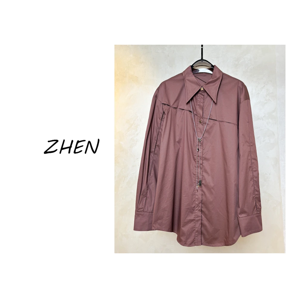 【ZHEN】25K00022 2025新款衬衫显瘦时尚百搭设计师轻奢款