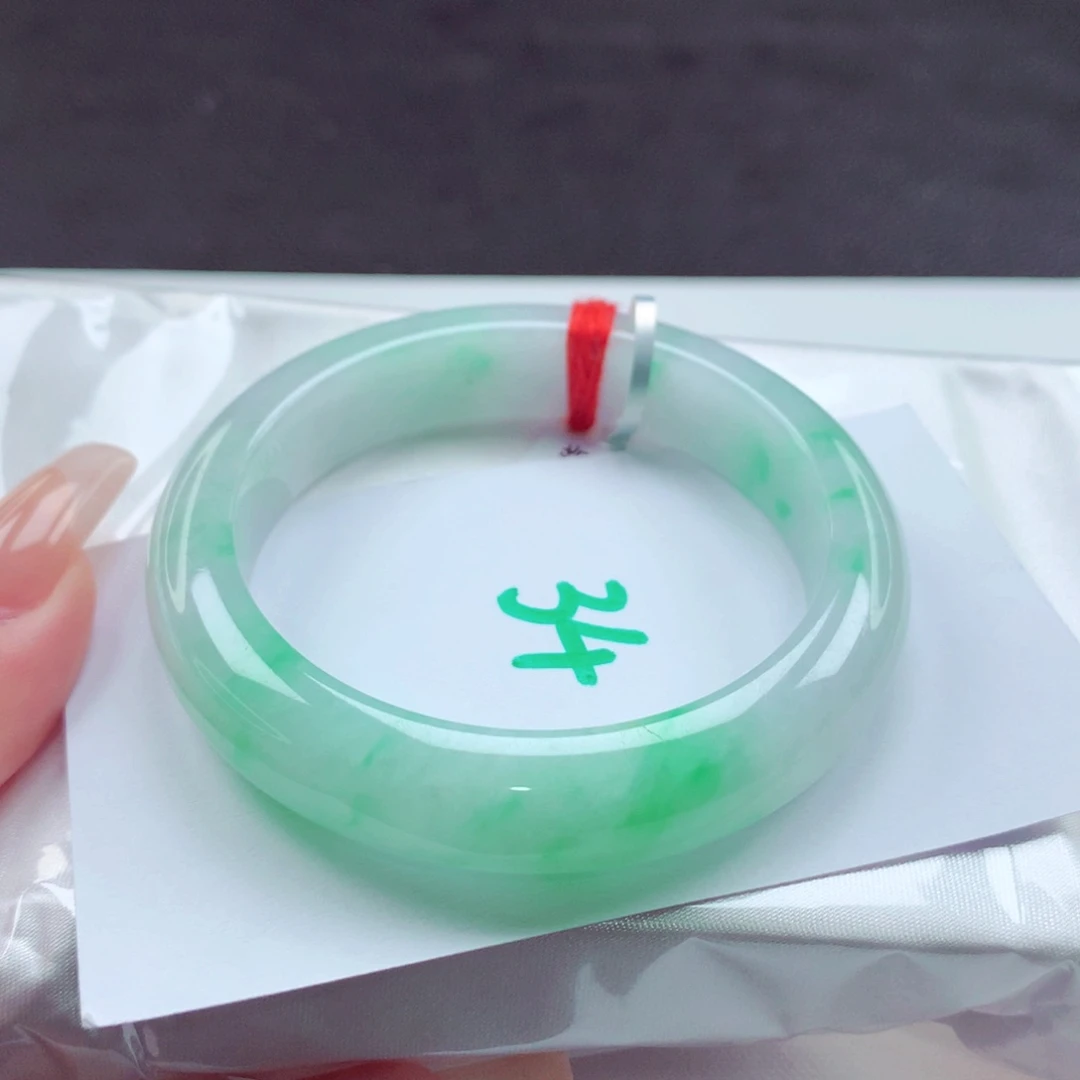 翡翠手镯未镶嵌天然缅甸翡翠A货手镯 34号