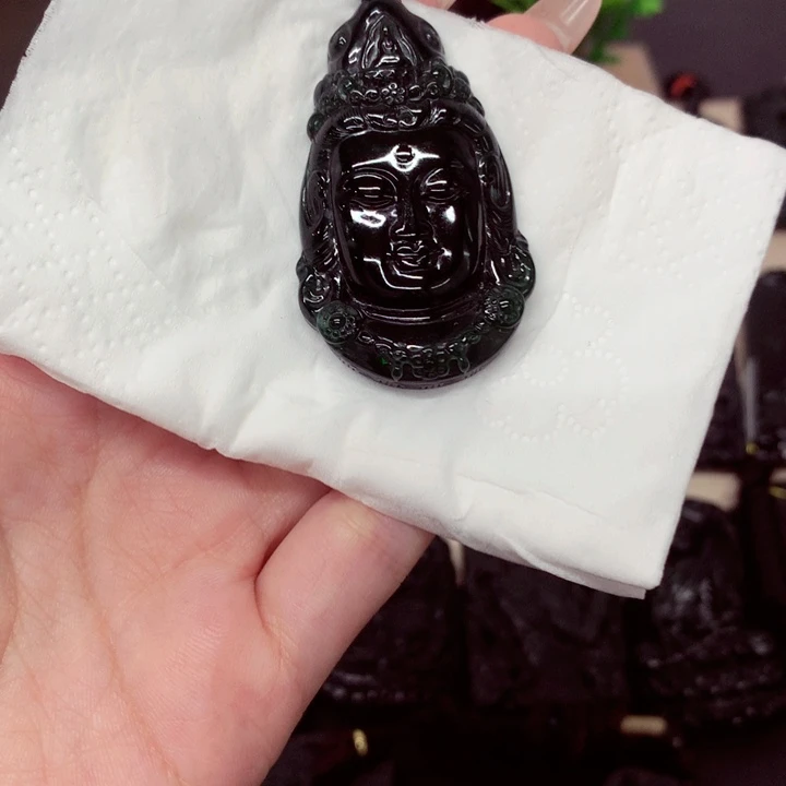 未镶嵌挂件翡翠天然a货钢琴黑挂件