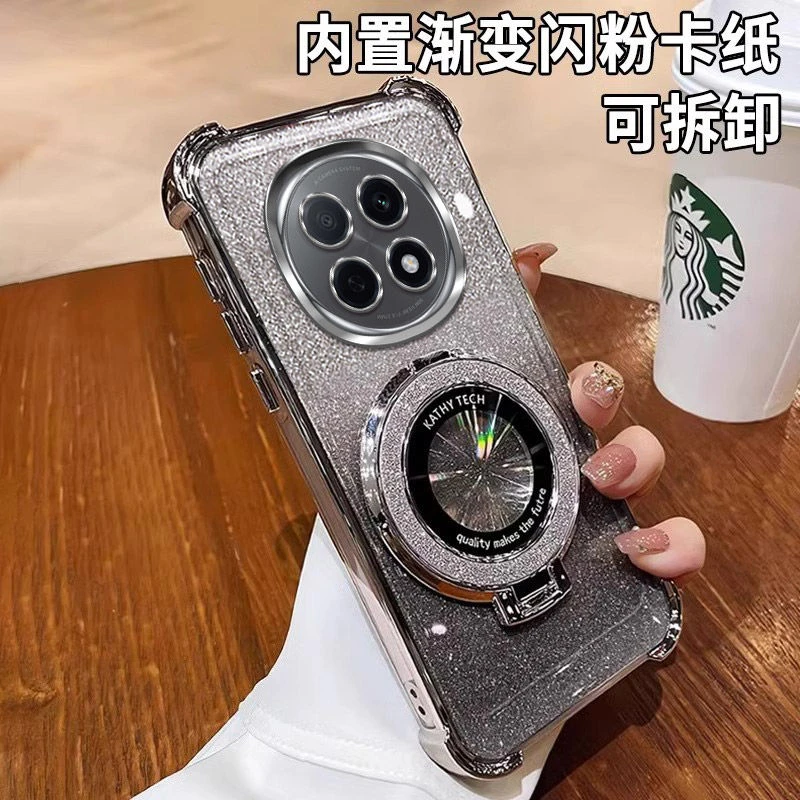 闪粉磁吸支架适用oppoA5pro手机壳PKP110软壳镜头全包防摔女新款.