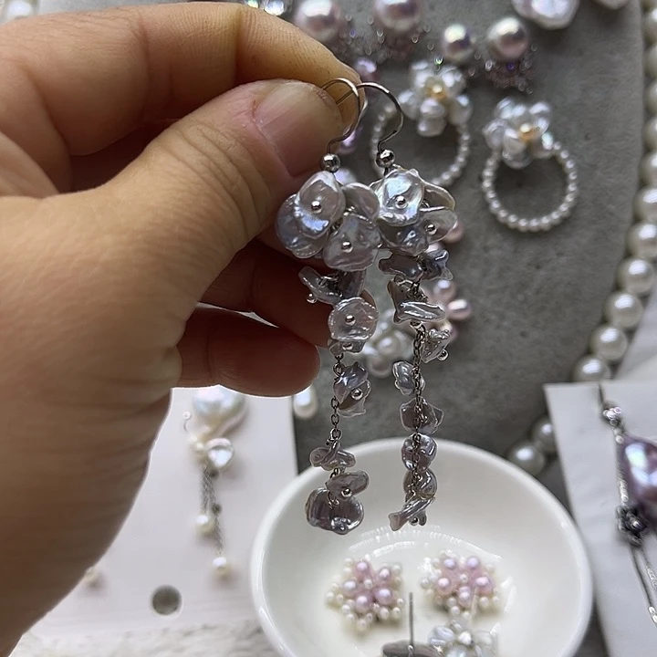 淡水珍珠颈饰银S925镶嵌