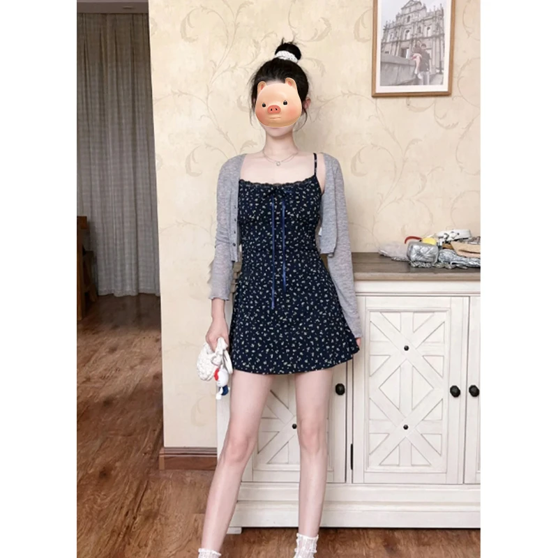 小个子灰色短款防晒冰丝开衫外套女夏季薄款吊带裙外搭空调衫上衣