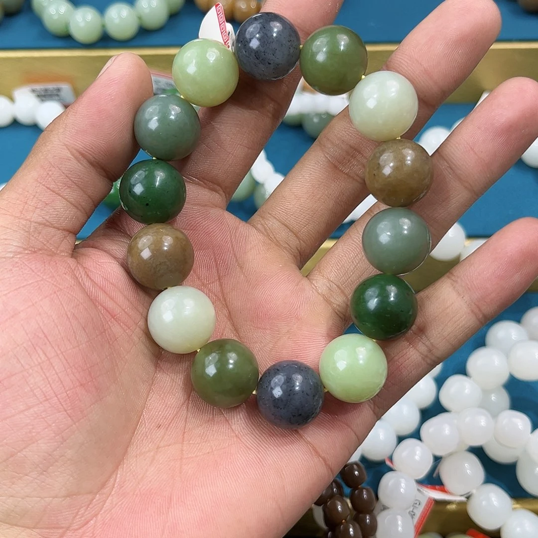 手串未镶嵌和田玉纯天然和田玉多宝16mm