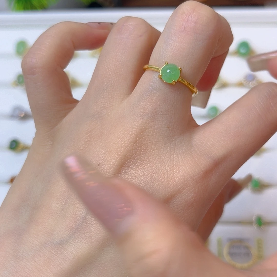 翡翠戒指银S925镶嵌