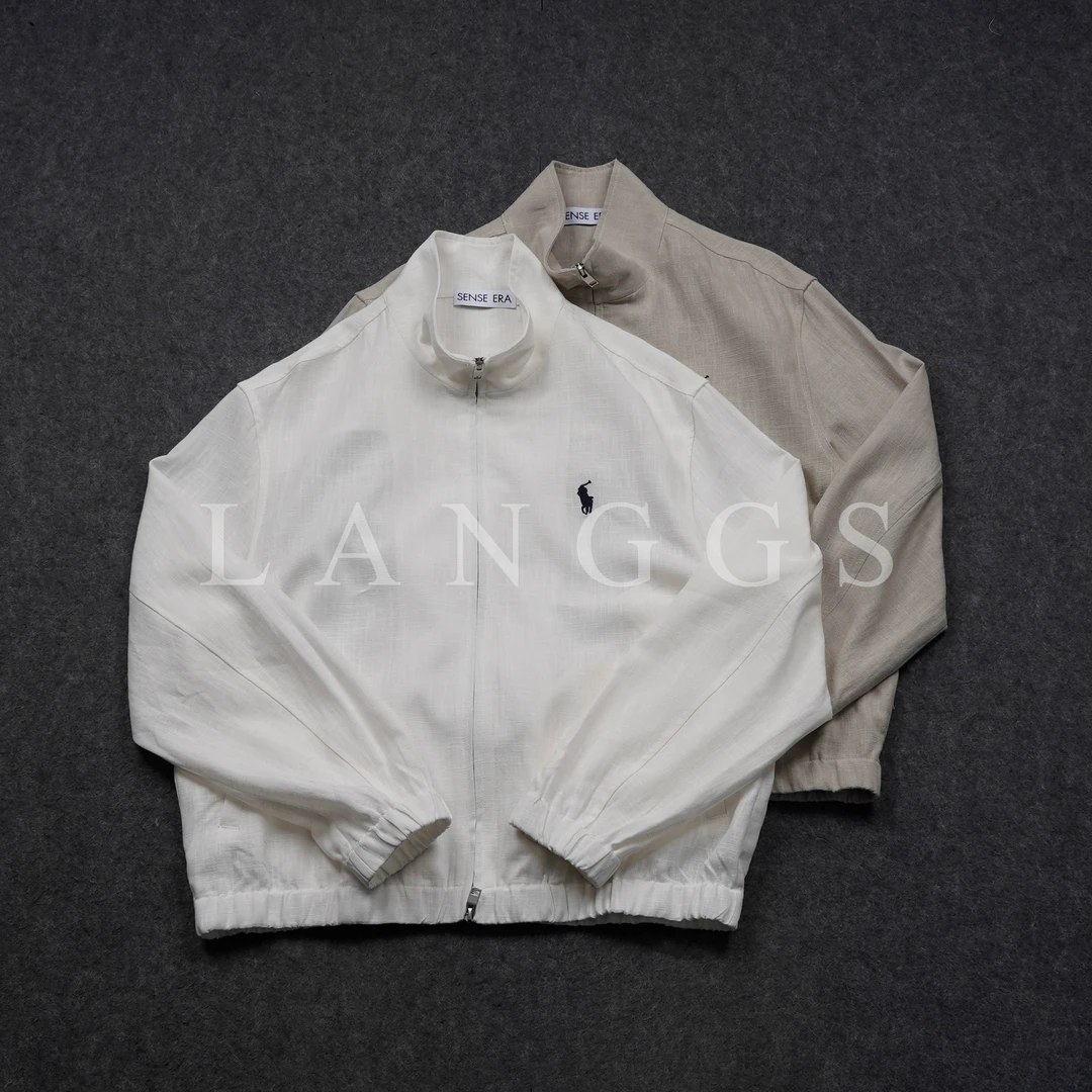 LANGGS&浪叔 2025夏季立领天丝苎麻透气夹克外套-791015