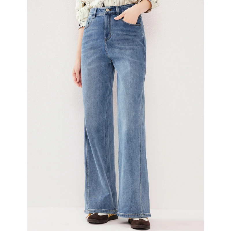 珂思春秋显瘦高腰休闲百搭双色牛仔裤EY00466V1-EY00480M1