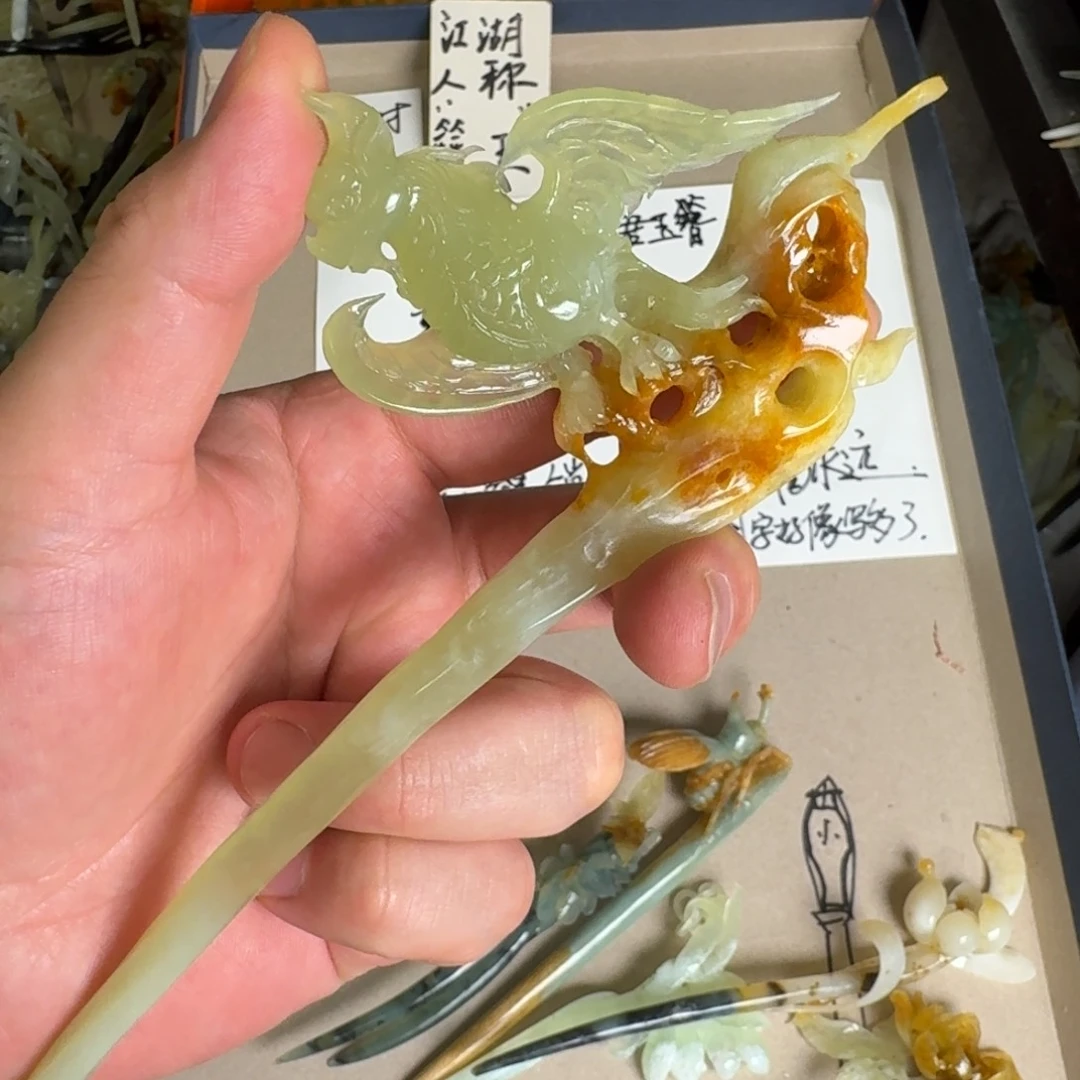 岫玉发饰未镶嵌明君玉簪贼拉好看