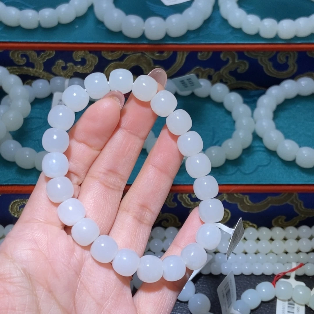 和田玉未镶嵌手串卡10老型