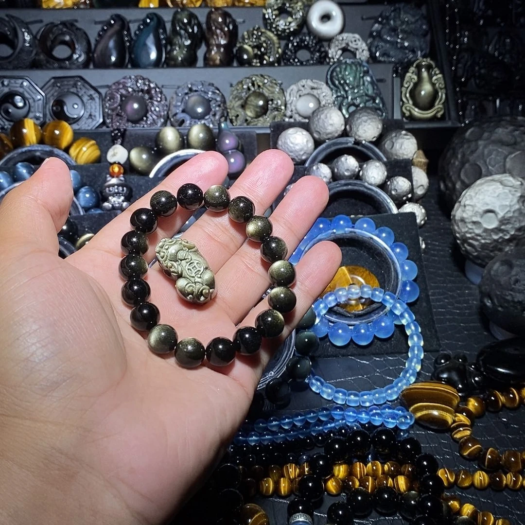 泰****黑曜岩未镶嵌手链