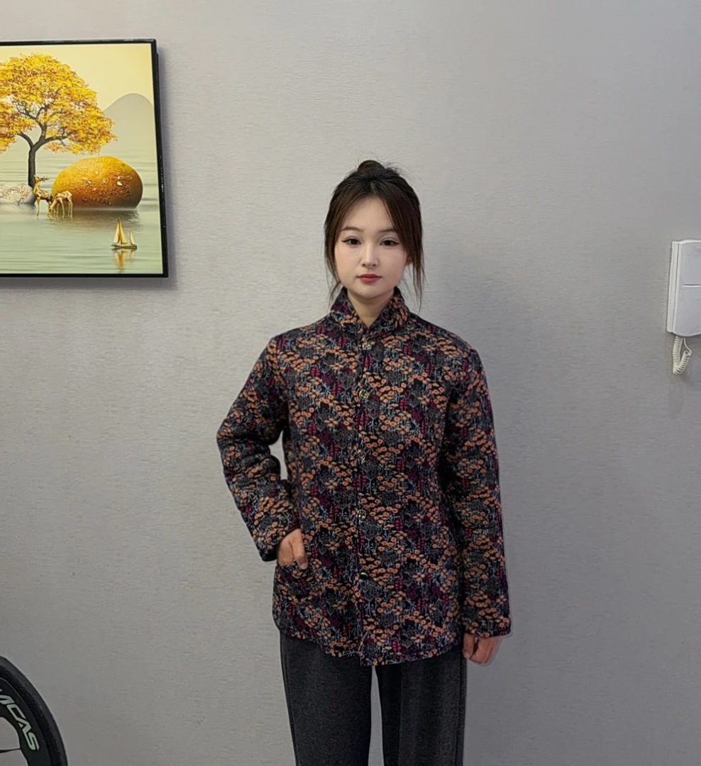 冬季加厚棉袄中老年人保暖宽松大码妈妈棉服外套