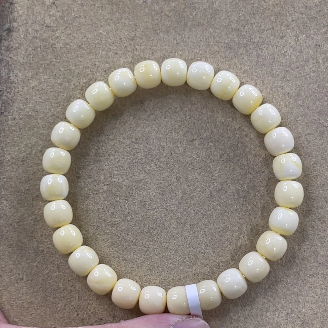 蜜蜡未镶嵌珠宝奇石8mm奶瓷白