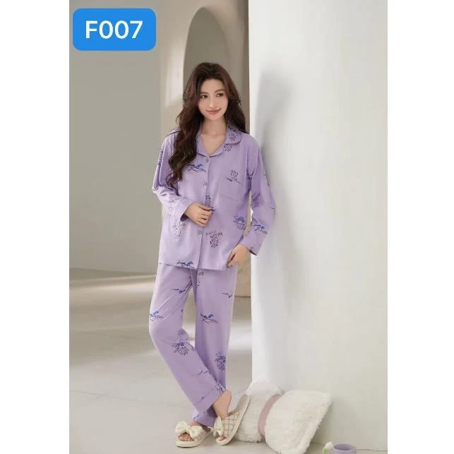 F007春秋开衫款长袖长裤+胸垫套装