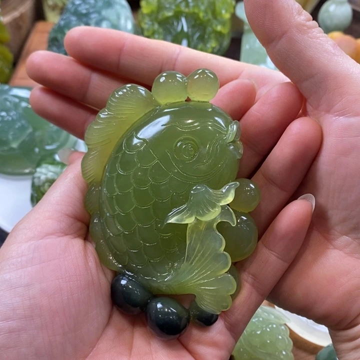 北***¹蛇纹石玉未镶嵌手把