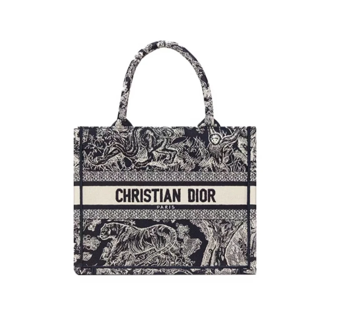 99新 DIOR/迪奥 迪奥中号老花动物园托特包