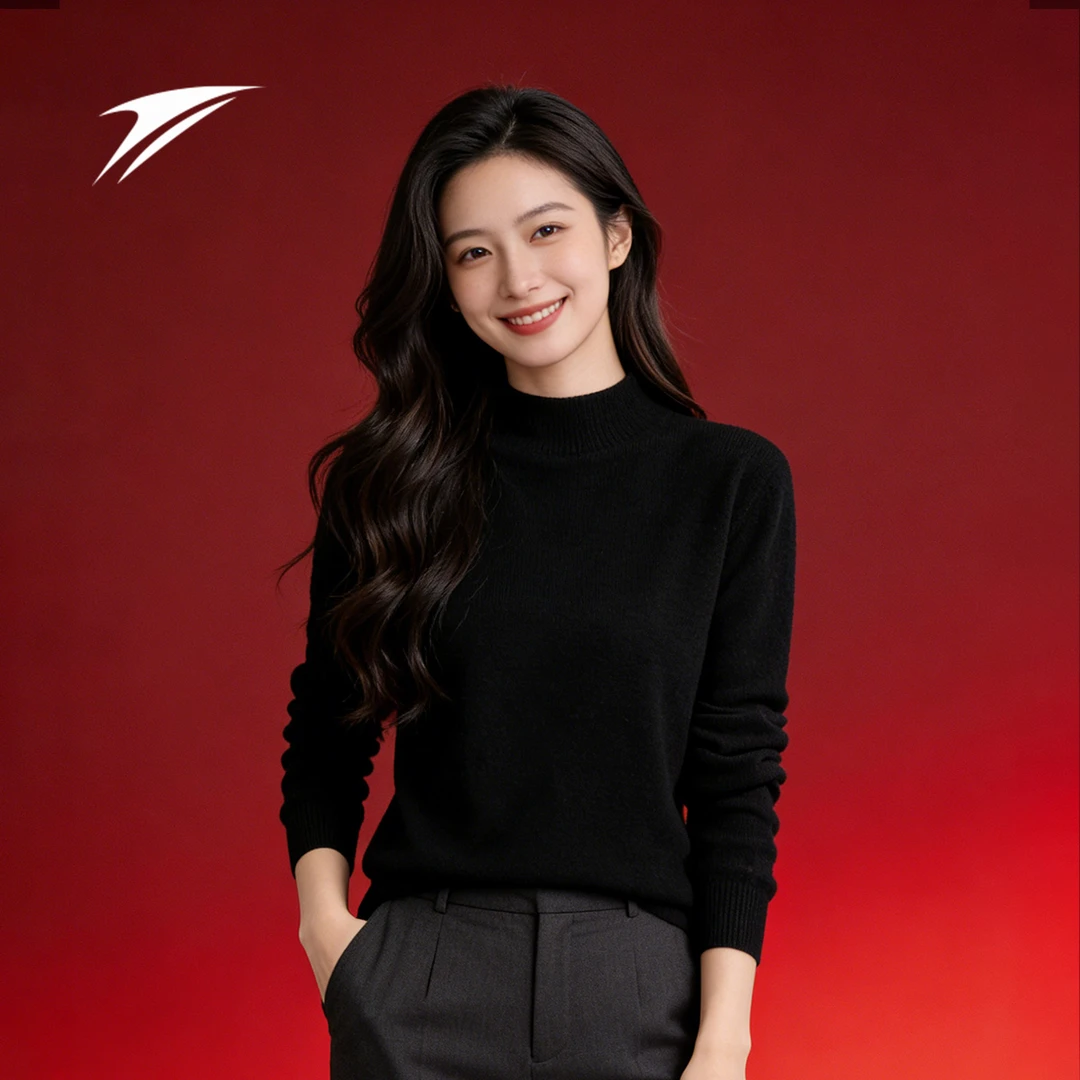 金莱克男女同款半高领羊毛衫针织亲肤圆领内搭【姜Q】JLK1101