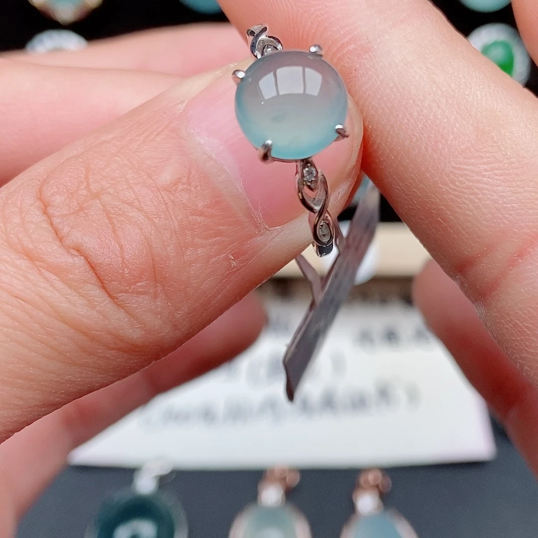 翡翠戒指银S925镶嵌895752