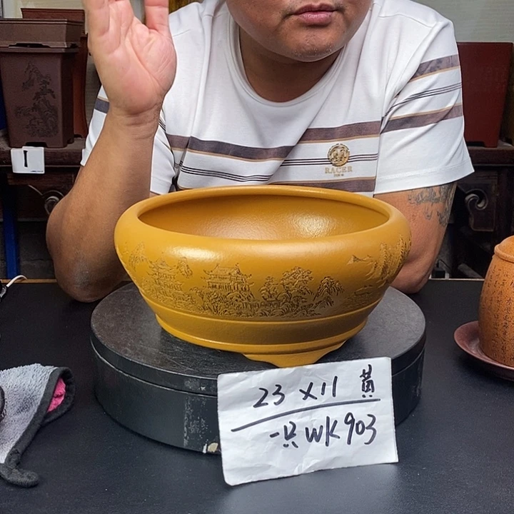 紫砂花盆货号一只WK903
