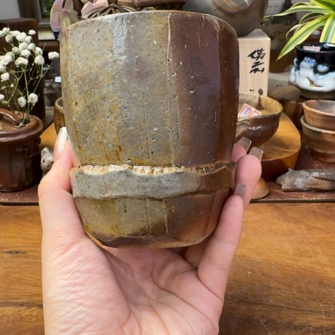 金光教悟备前烧手握汤吞福利一口价