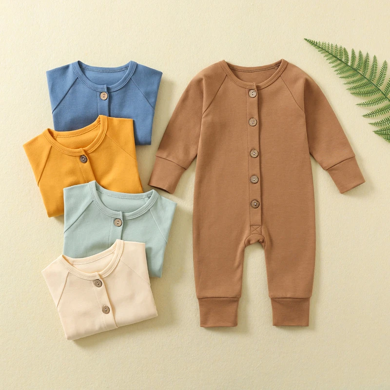 纯棉婴儿连体衣秋冬宝宝睡衣长袖包屁衣新生儿衣服爬爬服幼儿