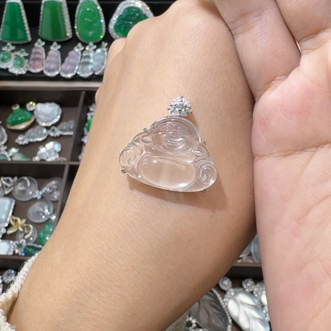 石英质玉银S925镶嵌颈饰