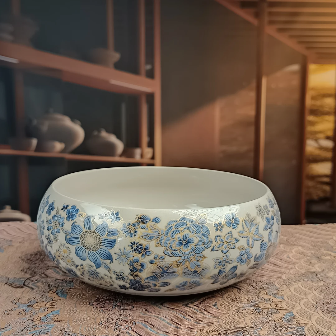 阿七的器 麦芽黄万花茶洗F394