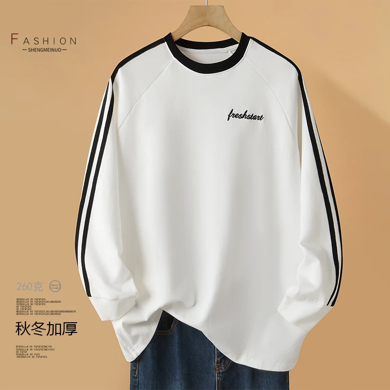 长袖女青少年青春活力字母秋冬T恤休闲白色（3556）