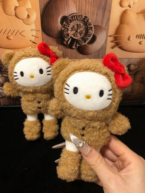 长腿毛绒泰迪kitty可爱包包配饰美拉德包包挂件