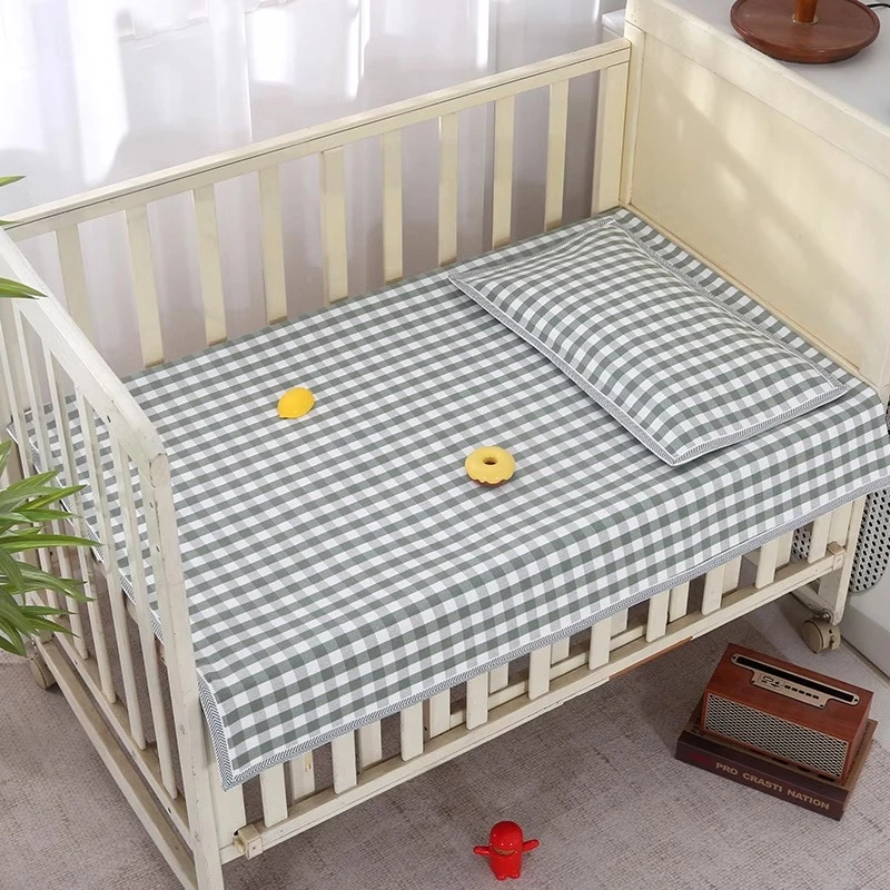 出口品质老粗布纯棉婴儿床凉席夏季儿童宝宝午睡软凉席透气吸汗