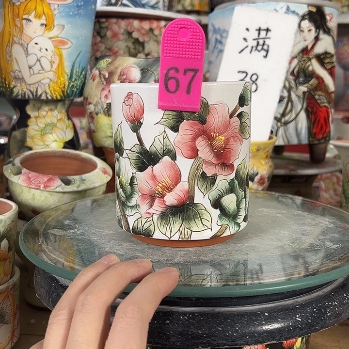 满38包邮 景德镇幸运花盆