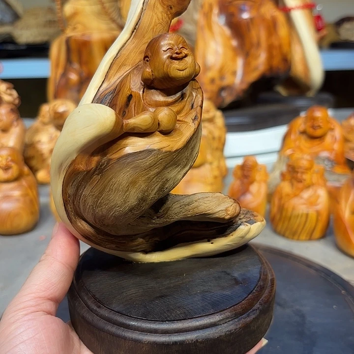 柏木太行崖柏弥勒佛