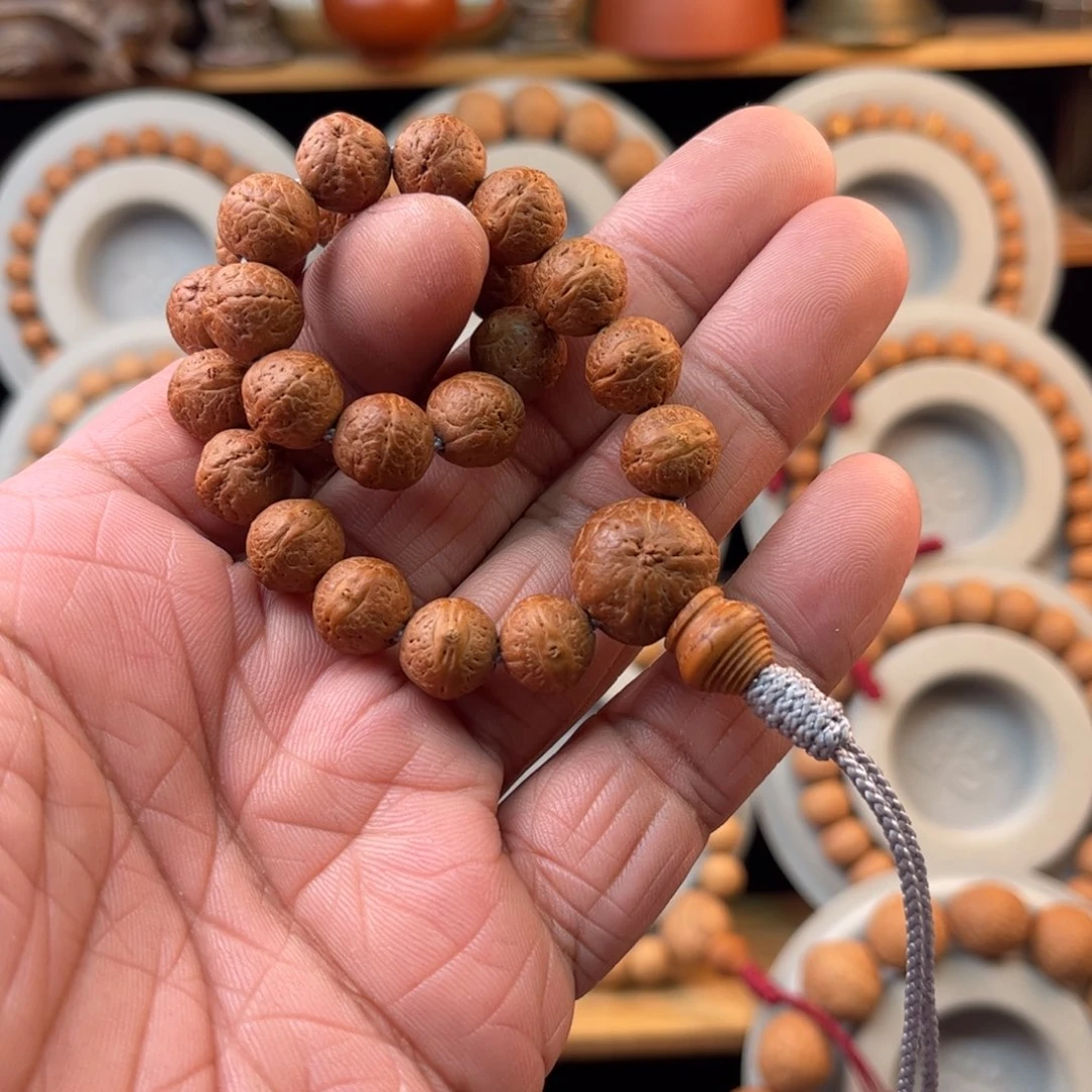 凤眼菩提吊坠10.7-11红油皮同树籽实心籽27颗手持