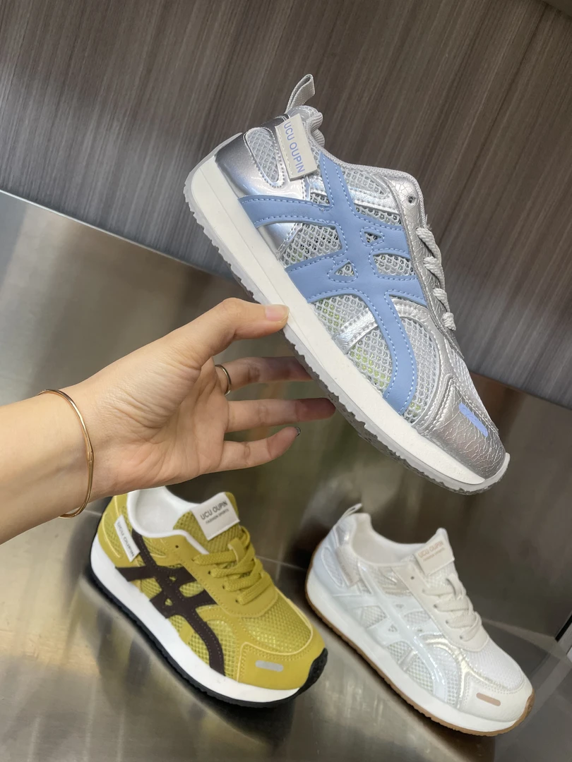 德训运动鞋女2025春夏季新款休闲百搭阿甘鞋轻便软底女款显脚小