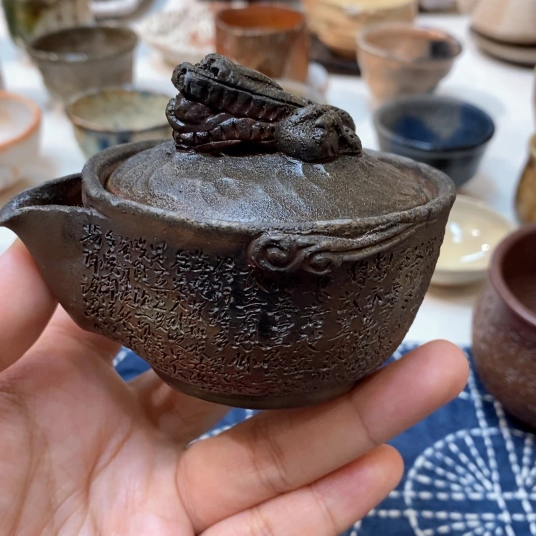 柴烧侘寂粗陶茶具