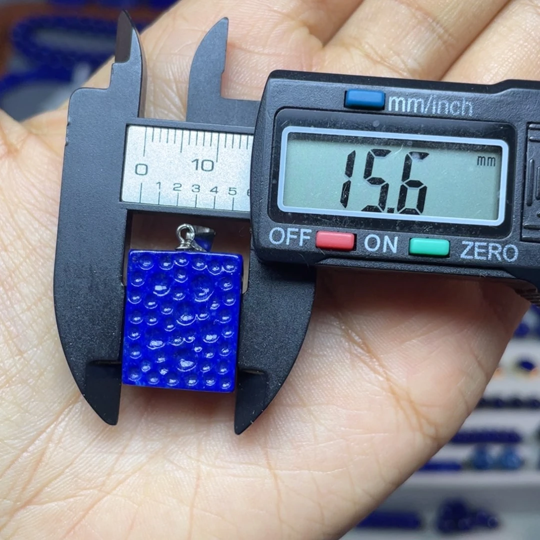 青金石银S925镶嵌15×18mm陨石坑吊坠