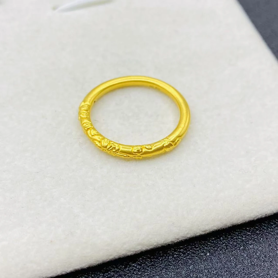 杨教授珠宝足金卷草文配件（圈口备注）CG