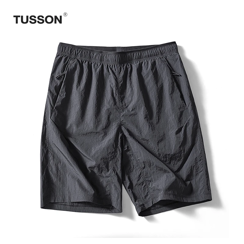 TUSSON冰丝新款五分运动休闲裤男宽松大码短裤