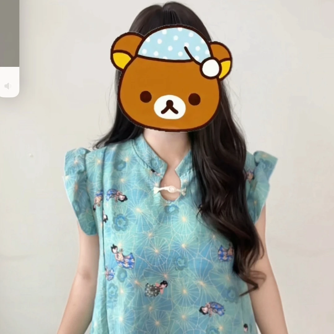 国风旗袍裙子140-250码睡衣卡通家居服套装舒适