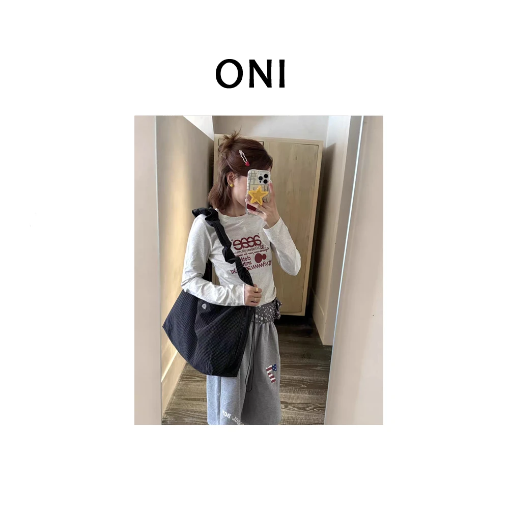 OUNI “ 樱落溪涧 “ aea*潮牌少女 ~ 修身印花长袖T
